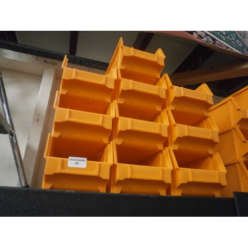 43 - Ten plastic hardware storage tubs