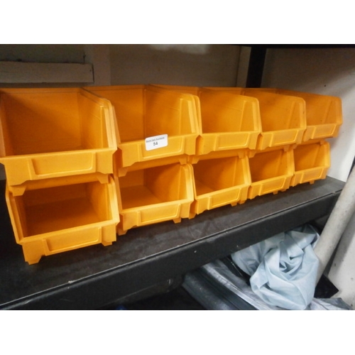 54 - Ten plastic hardware storage tubs