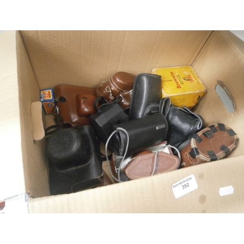 352 - Box of assorted cameras