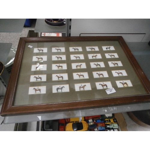 357 - Framed horse cigarette card set