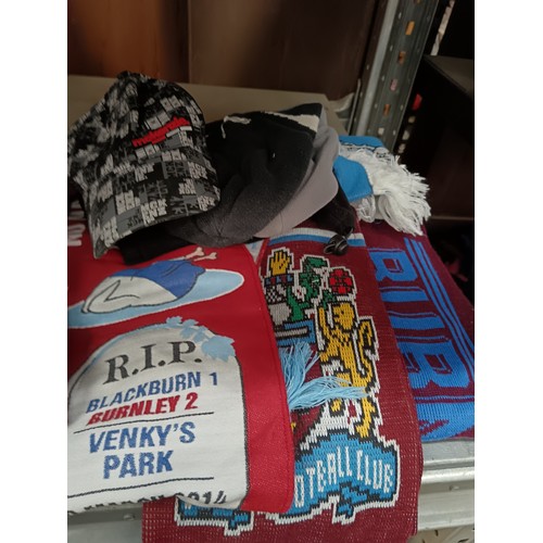 9 - Lot including Burnley F.C. scarves and hats and some others