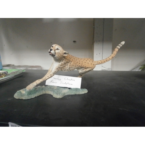 268 - Prancing Cheetah resin figurine