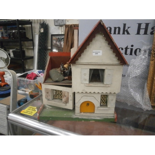 209 - Vintage wooden dolls house