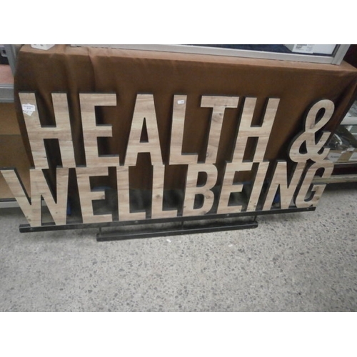 213 - Health & Wellbeing wooden sign