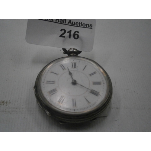 216 - Silver hallmarked pocket watch