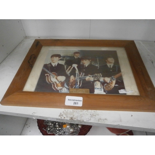 261 - Framed Beatles photograph