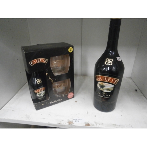 275 - Baileys gift set and opened bottle of Baileys