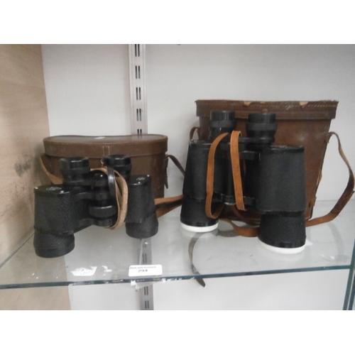 294 - Ross London 9 x 35 and Fusco 7 x 50 binoculars with cases