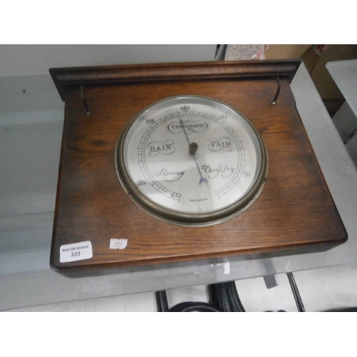 333 - Heavy wooden barometer