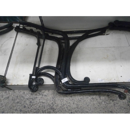 334 - Pair of cast iron bench ends