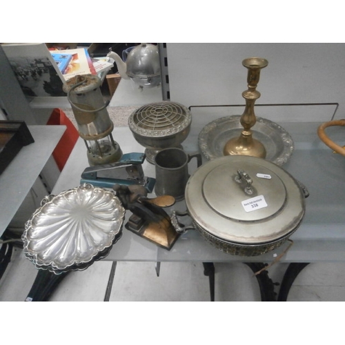 338 - Collection of metal ware items