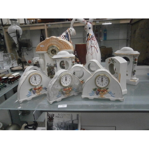 361 - Collection of ceramic clock cases