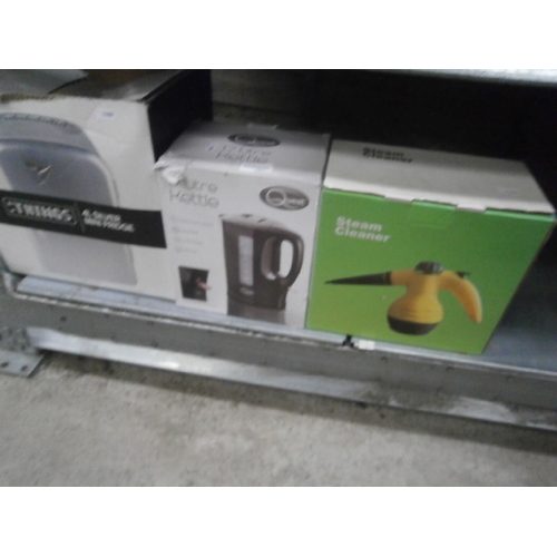 12 - Lot inc Mini fridge, kettle and steam cleaner