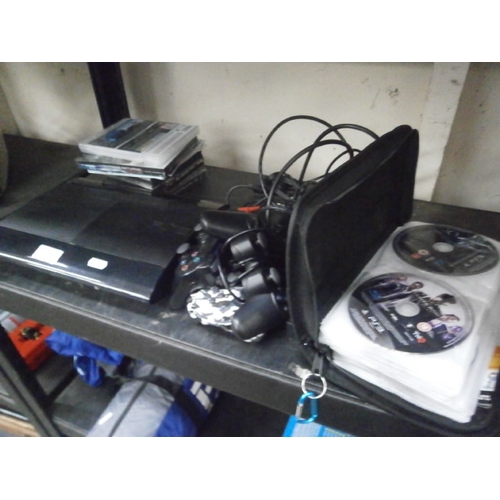 37 - Sony PS3 with controllers and games, etc