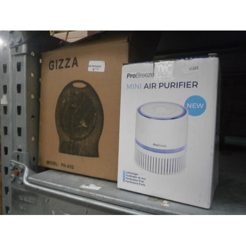 5 - Gizza fan heater and ProBreeze mini air purifier