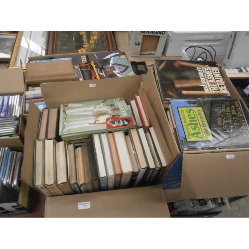 142 - Three boxes of Cricket related books