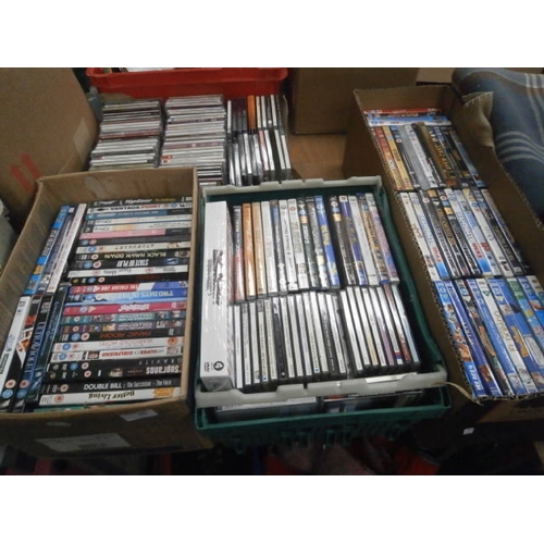 166 - Four boxes inc DVDs and CDs