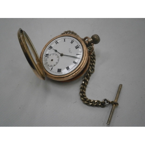 227 - Simit two plate 14ct gold pocket watch