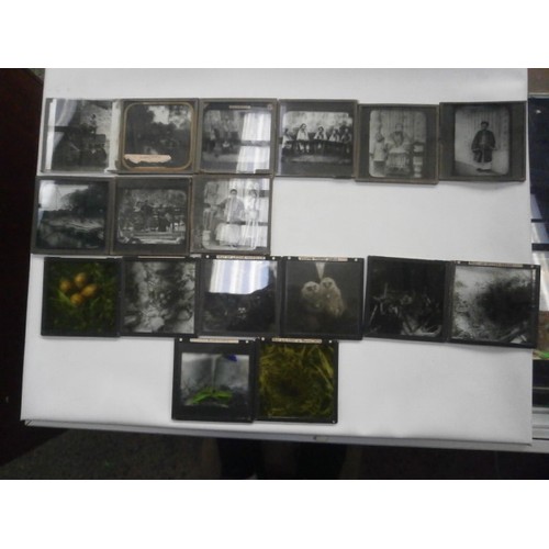 345 - Lot inc vintage glass lantern slide viewer and quantity of lantern slides