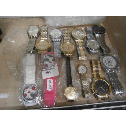 305 - 15 assorted wristwatches