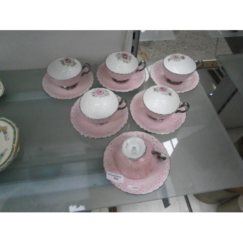 342 - Six Anysley cups and saucers