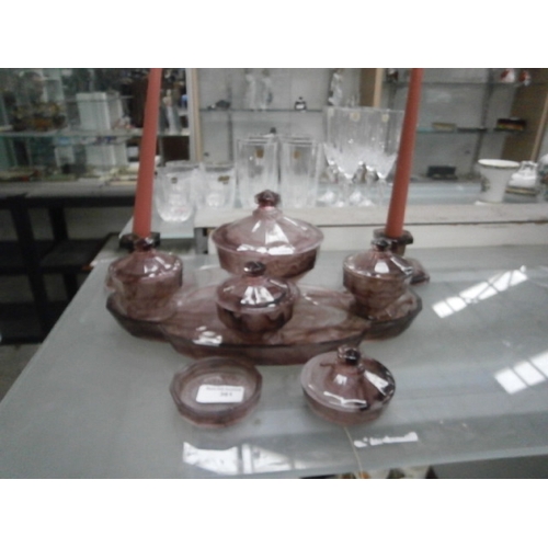 361 - Decorative glass dressing table set