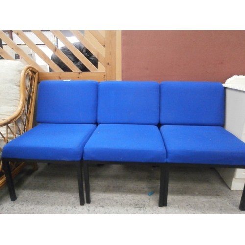 603 - A set of 3 x upholstered waiting room/conference chairs