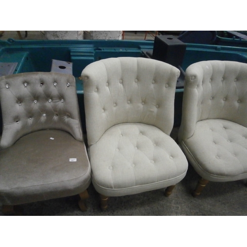 609 - 3 x upholstered bedroom chairs