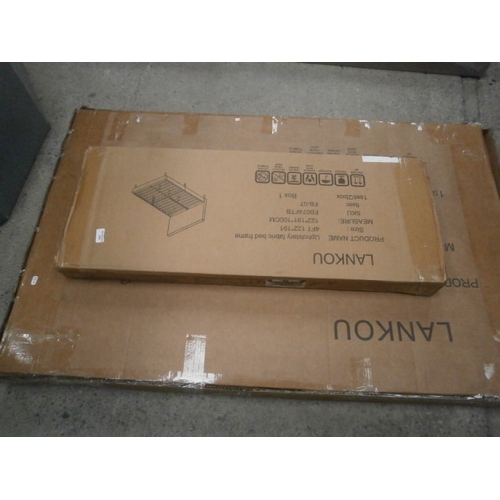 636 - A boxed LANKOU 4ft bed with upholstered frame