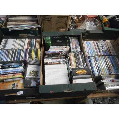 149 - Three boxes inc CDs and DVDs