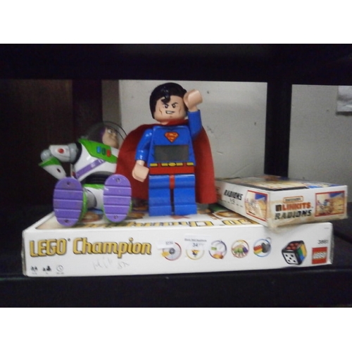 Lot inc Lego champion game Lego Superman alarm clock Buzz