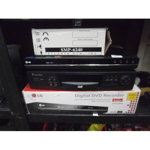 35 - Lot inc Digital DVD recorder, LG DVD player, Cyberhome DVD video and Digital satellite receiver