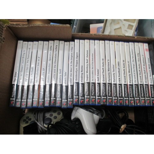 86 - Box inc PS2s games and controllers