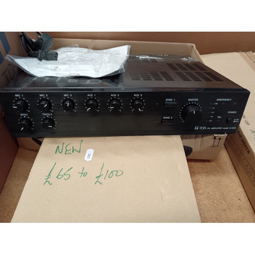 124 - Lot inc TOA PA amplifier A-1812, Stage Line 6 channel microphone line MMX-602/SW, Pro Rack Mount ind... 