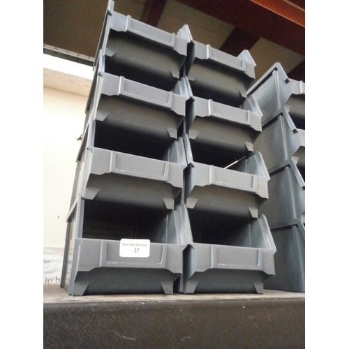 37 - Eight plastic hardware storage tubs