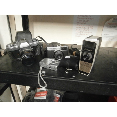 63 - Lot inc Yashica, Olympus and Sony camcorders with Boots Cine 8