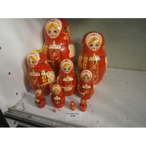 314 - Ten pieces Russian doll set