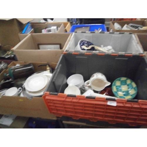 280 - Four boxes inc crockery, ornaments, china, coffee pots, etc