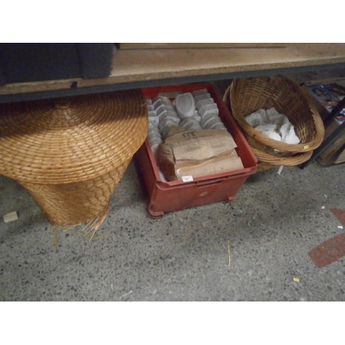 284 - Lot inc woven and wicker baskets with box of air fresheners