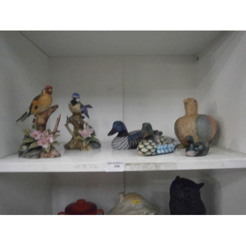 296 - Six assorted bird ornaments