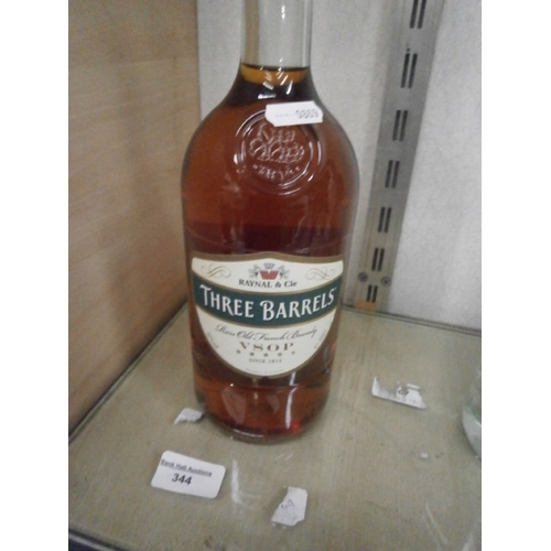 344 - 1L bottle of Three Barrels whisky