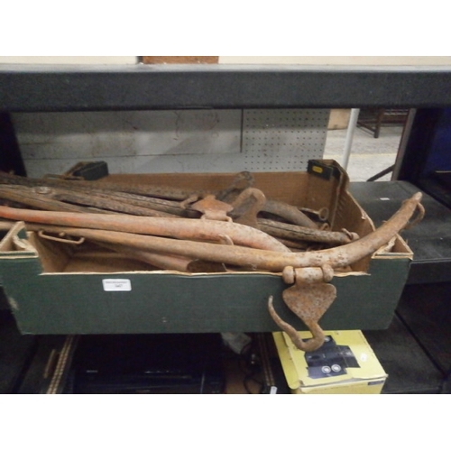 347 - Box of vintage horse tack