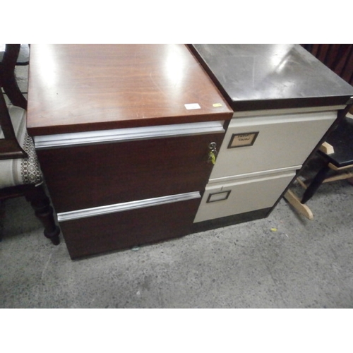 657 - 2 x 2 drawer filing chests, one lockable