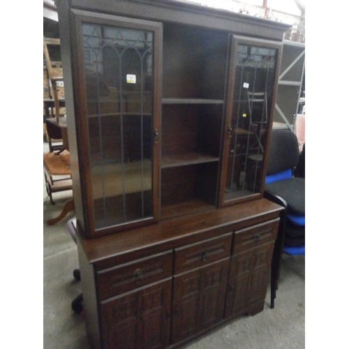 667 - A vintage 3 drawer glazed wall unit