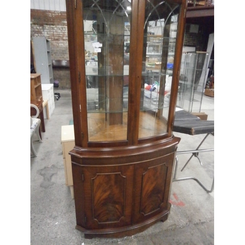 685 - A large vintage glazed mahogany corner cabinet