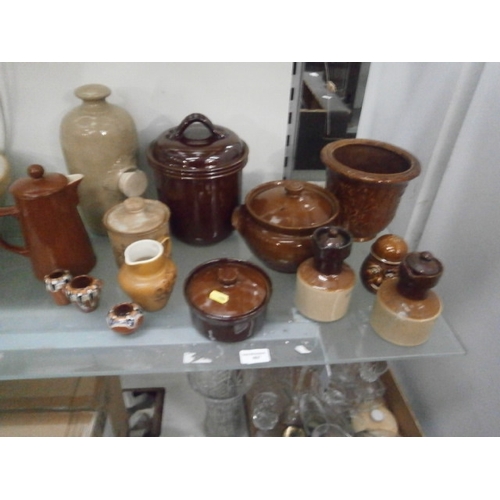 407 - Collection of stoneware pottery