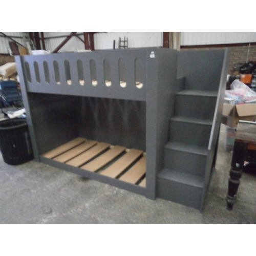 606 - A wooden bunk bed unit with fitted staircase in very good condition with all screws and fittings