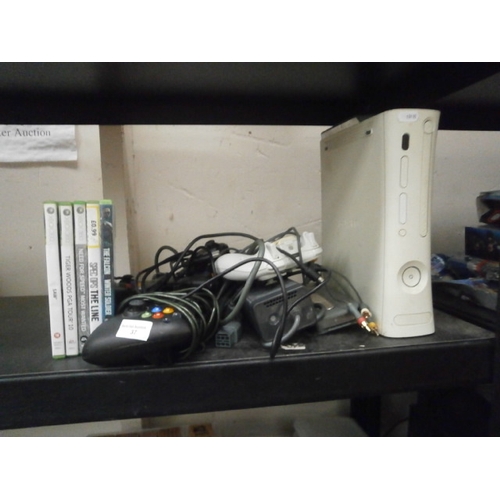 37 - Xbox 360 with controllers and games