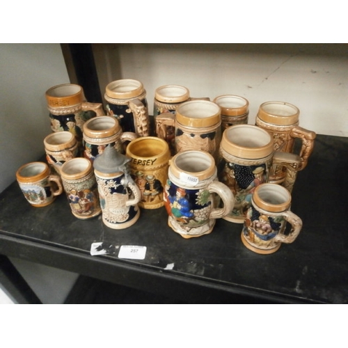 257 - 15 assorted steins