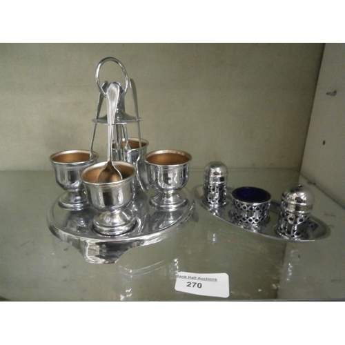 270 - Egg cup and cruet sets